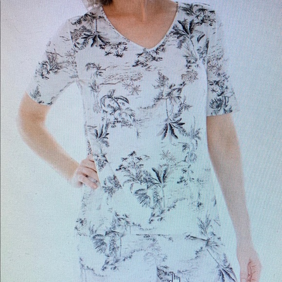 Soma Other - Soma Cool Nights Pajama Tee Tropical Toille Ivory
